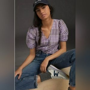 Anthropologie Mare Mare Marsha Lilac Plaid Tunic